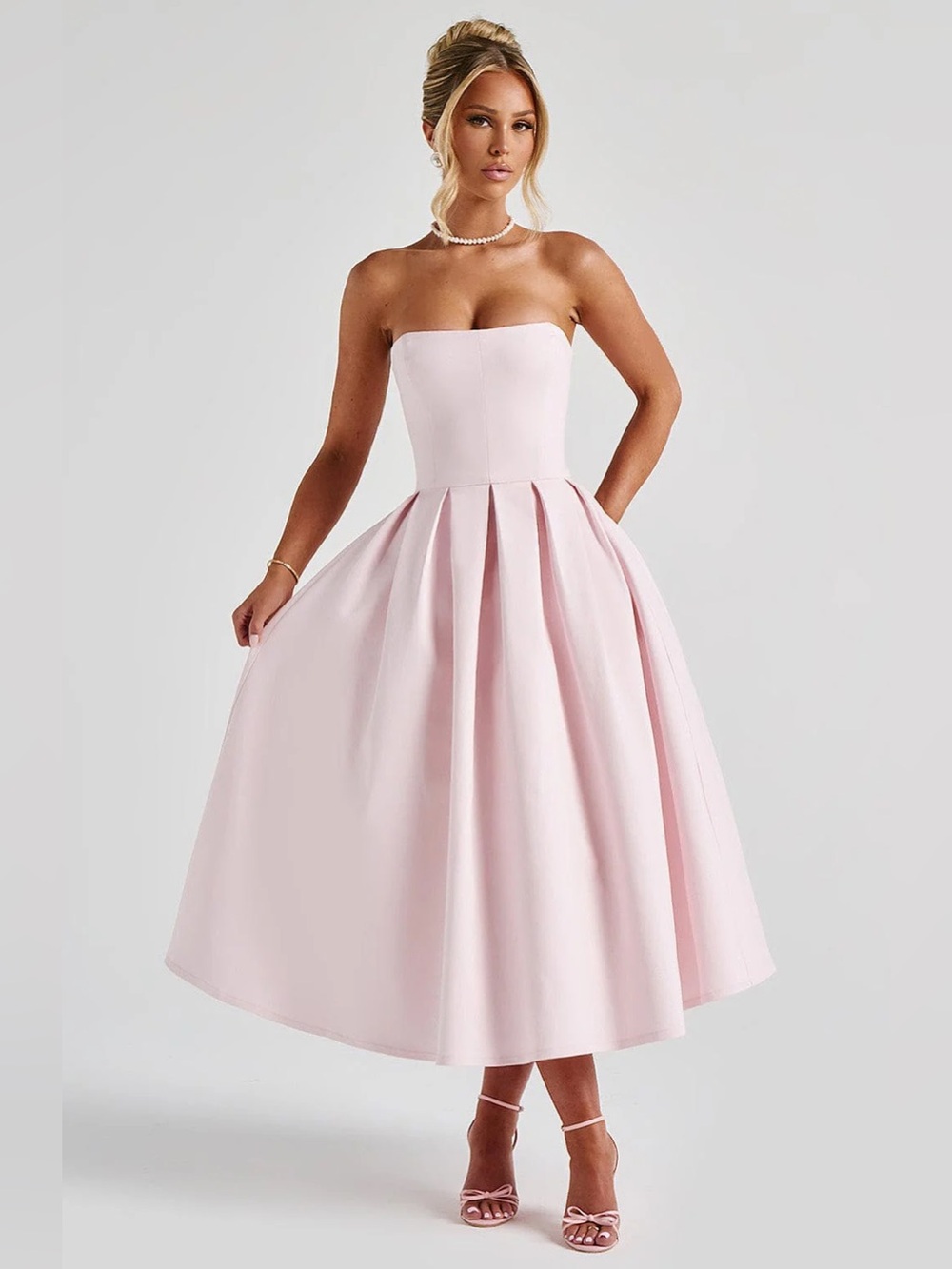 New BabyBoo Women EDITH MIDI DRESS BLUSH Size Large